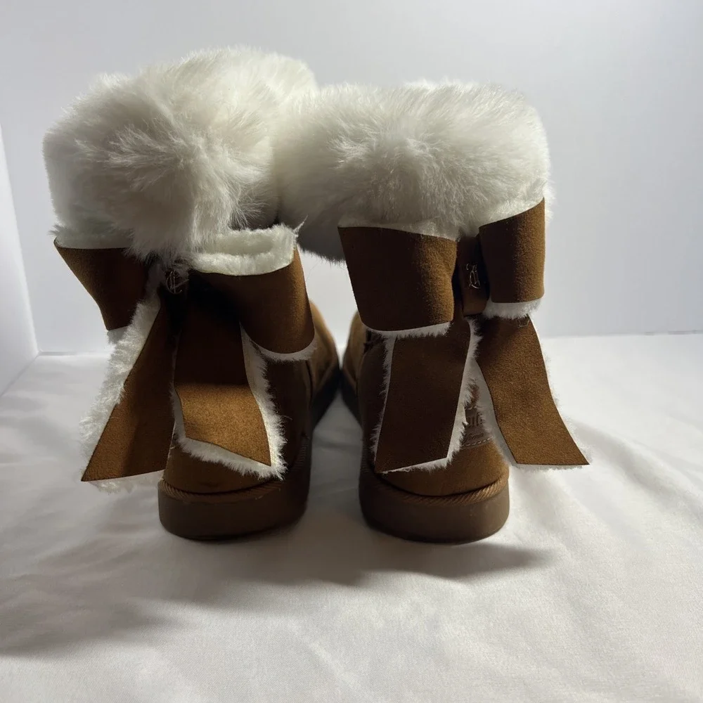 Juicy Couture King Brown Cognac Faux Fur Winter Boots Size 7.5
